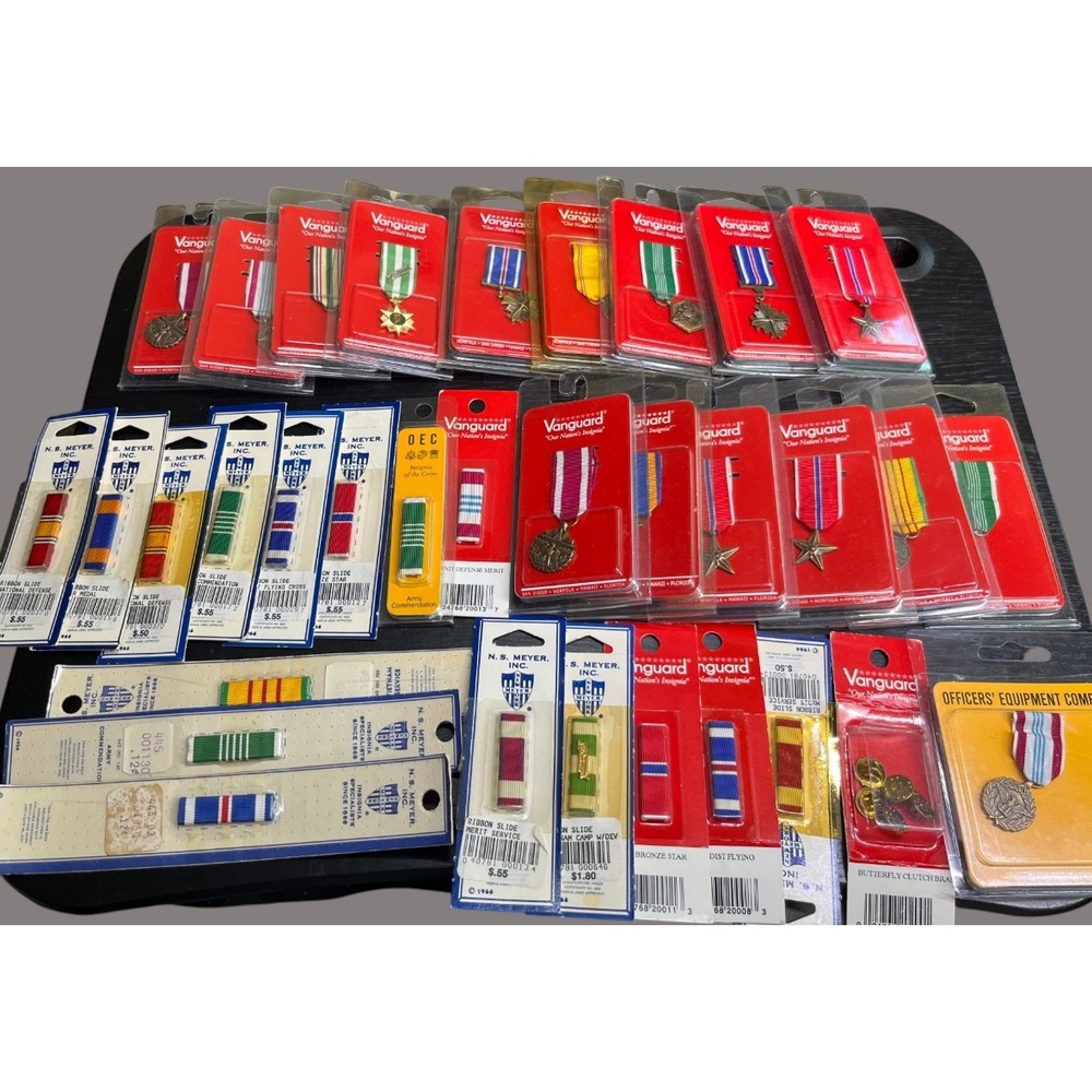 LOT OF 50 PIECES Military Medals Ribbons Bars MOST ARE NEW IN PACKAGE Army USA